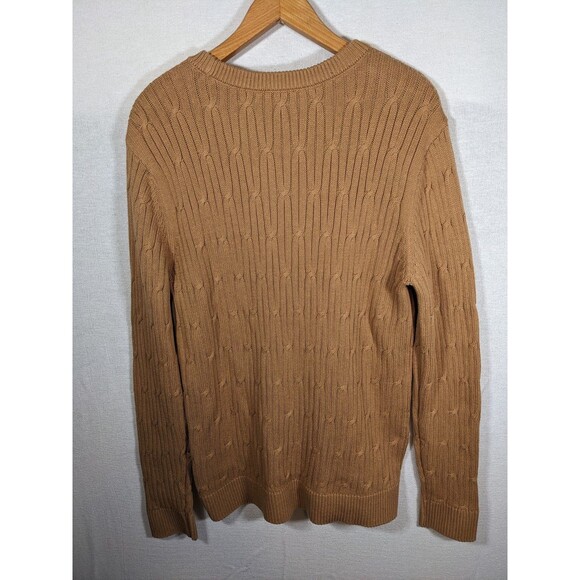 NWT Express Men's Cable Knit Sweater Size Large Pecan/Tan - Picture 9 of 13